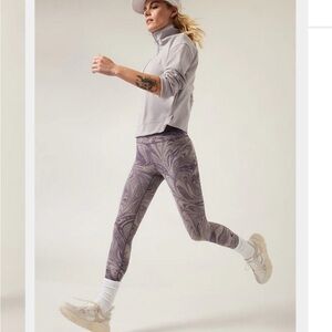 Athleta Transcend 7/8 Tight Leggings Sumi Marble Violet Size Small